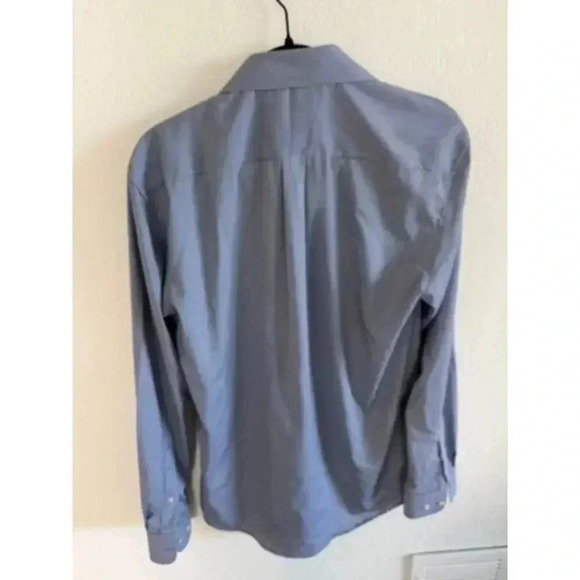 NWT Chaps White & Navy Checked Slim fit Long Sleeve golf button up - Size M - Picture 2 of 5